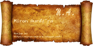 Miron Auróra névjegykártya